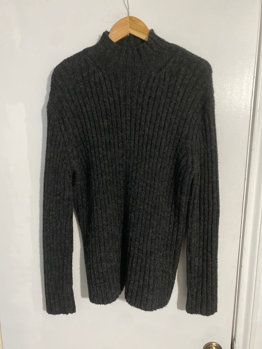 Lauren Ralph Lauren ribbed knit sweater women's size XL gray wool alpaca